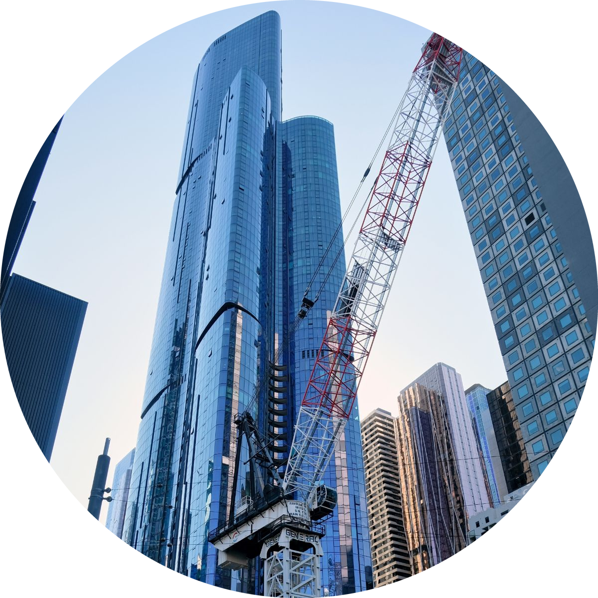 Melbourne Skyline Construction Crane Circle Transparent